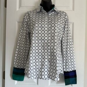 Tizzie Long Sleeve Button Up Shirt Size S Business Casual Holiday Christmas Work